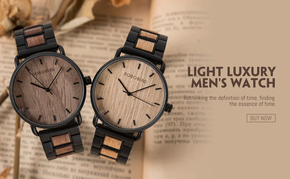 GEN Z - Men Watch Wooden Luxury Brand Quartz Wristwatches Custom Gift