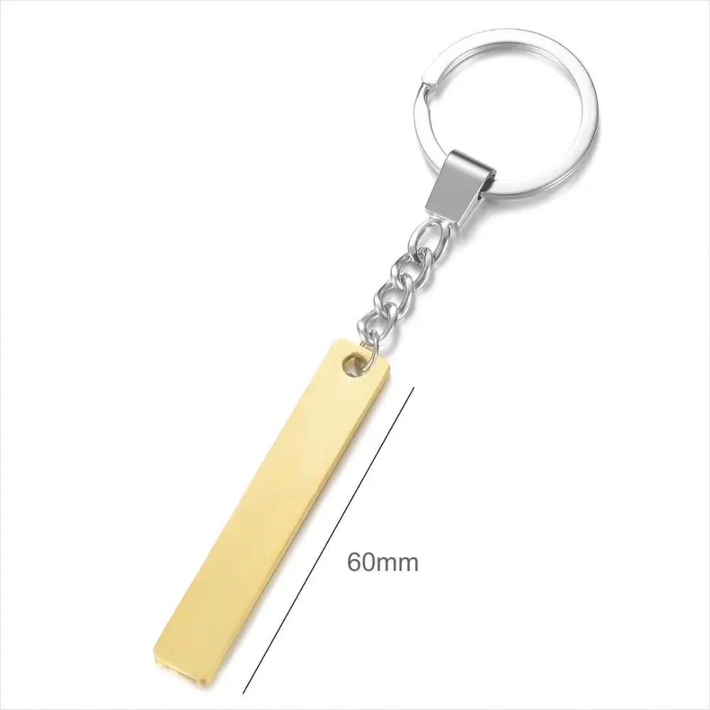 Custom Keychain with Phone Number Logo Name Women Men Car Key Ring Laser Engraveing Key Chain Stainless Steel Personalized Gift