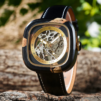 Eco Friendly Wood Mechanical Watches | Handmade Wood Automatic Men's Watch Timepieces Clock