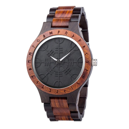 Eco friendly Wood Men Vintage Stylish Watch | Viking Man Watch Wrist Watches For Wood Strap Wristwatch Male Timepieces Customize Wood Box