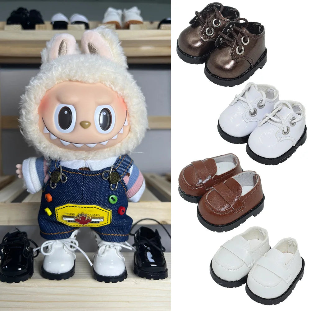 LABUBU Leather Shoes Suitable for 17cm Cotton Dolls Shoes Boots Accessories Toys