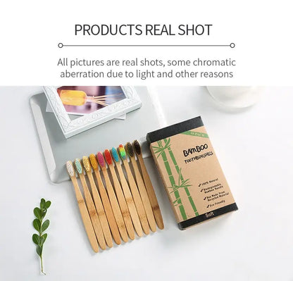 Toothbrush | Eco friendly Bamboo toothbrush set natural | pack of 10