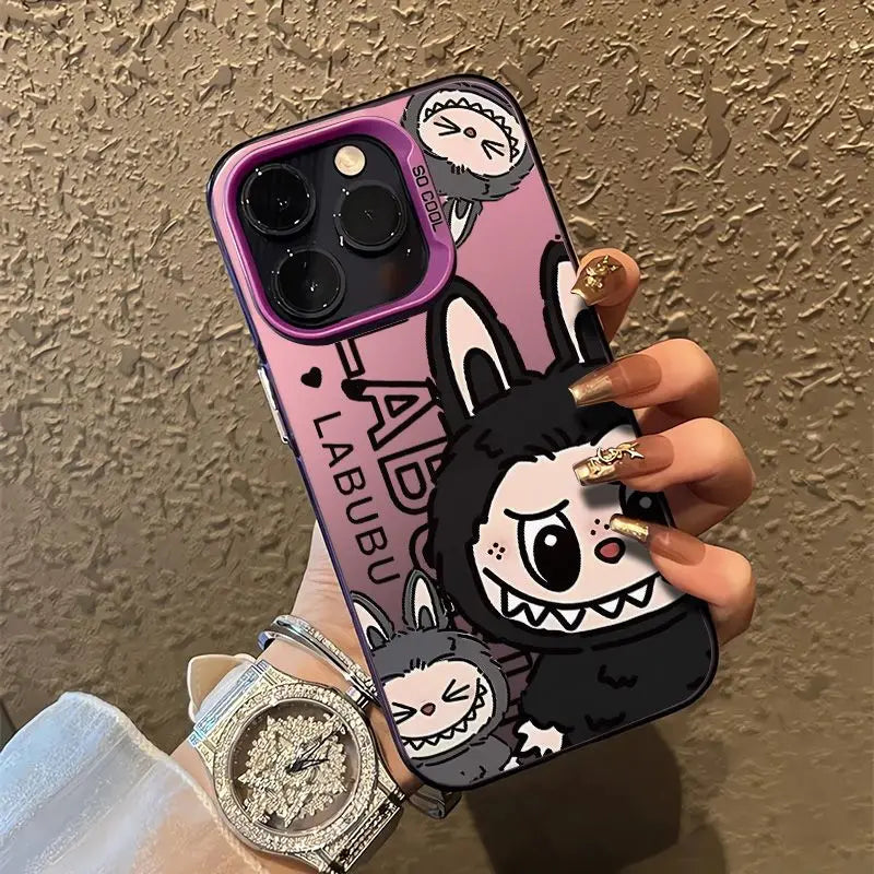 iPhone case | Cartoon Labubu Phone Case For iPhone 16 15 14 Candy Matte Shockproof Back Cover