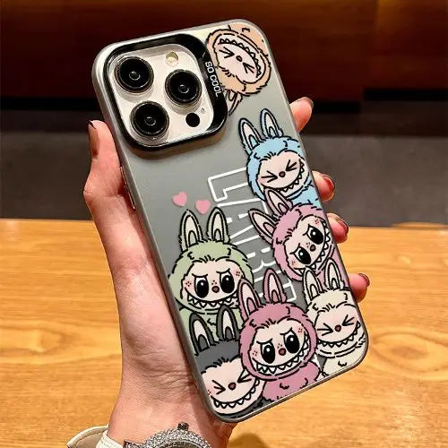 Original Cartoon Labubu Phone Case For iPhone 13 12 11 Pro Max Shockproof Back Cover