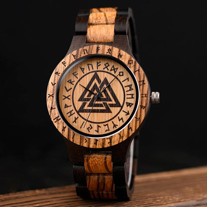 Eco friendly Wood Men Vintage Stylish Watch | Viking Man Watch Wrist Watches For Wood Strap Wristwatch Male Timepieces Customize Wood Box