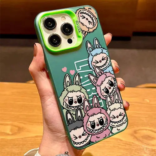 iPhone case | Cartoon Labubu Phone Case For iPhone 16 15 14 Candy Matte Shockproof Back Cover