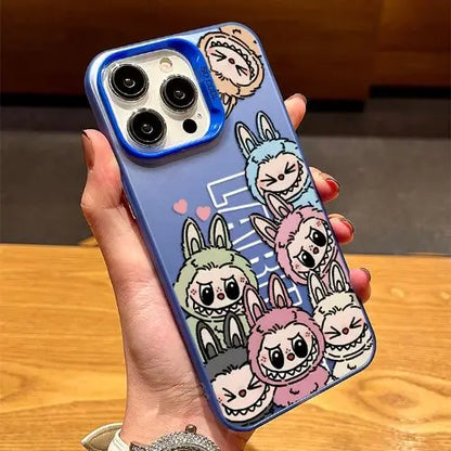 iPhone case | Cartoon Labubu Phone Case For iPhone 16 15 14 Candy Matte Shockproof Back Cover