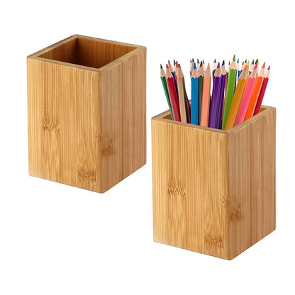 ECO - Friendly Bamboo | Stationery Multifunctional Home Study Office Bamboo Pen Holders Desktop Storage Pencil Organizer