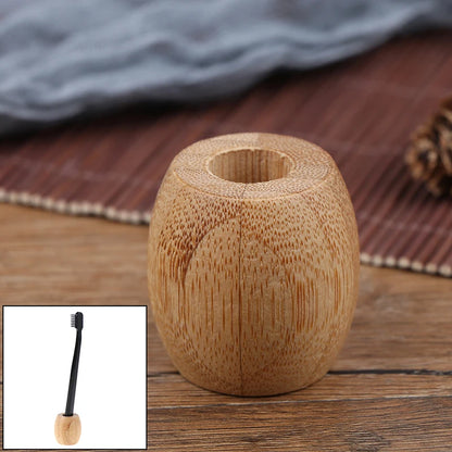 Eco-Friendly Bamboo Toothbrush Holder Wooden Bathroom Stands Natural Vegan Toothbrush Accessories Tools