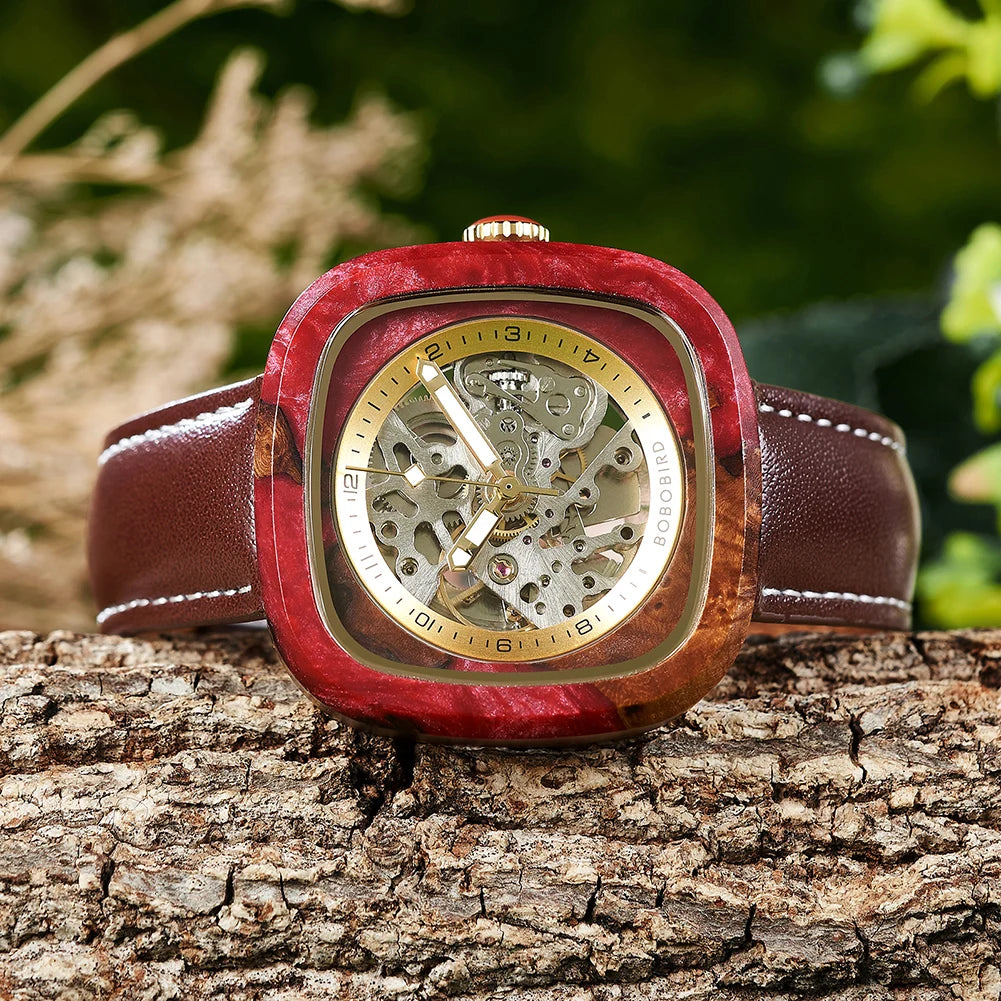 Eco Friendly Wood Mechanical Watches | Handmade Wood Automatic Men's Watch Timepieces Clock