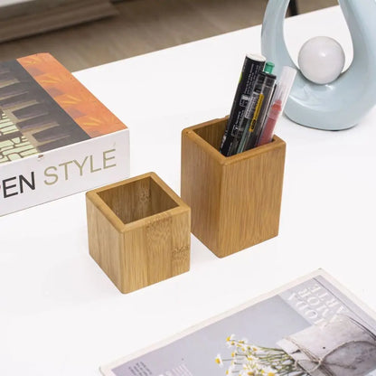 ECO - Friendly Bamboo | Stationery Multifunctional Home Study Office Bamboo Pen Holders Desktop Storage Pencil Organizer