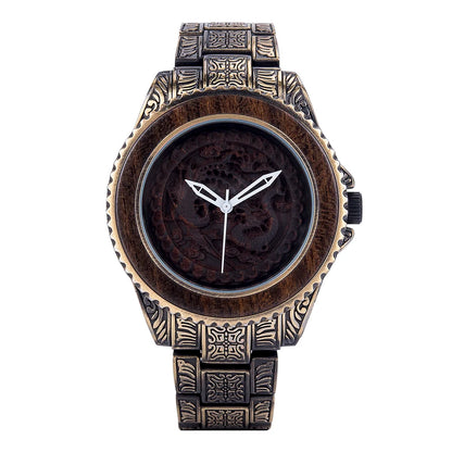 Eco friendly Wood Men Vintage Stylish Watch | Viking Man Watch Wrist Watches For Wood Strap Wristwatch Male Timepieces Customize Wood Box