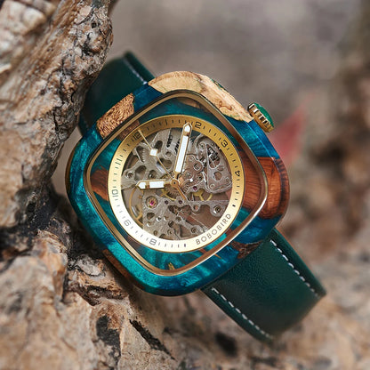 Eco Friendly Wood Mechanical Watches | Handmade Wood Automatic Men's Watch Timepieces Clock