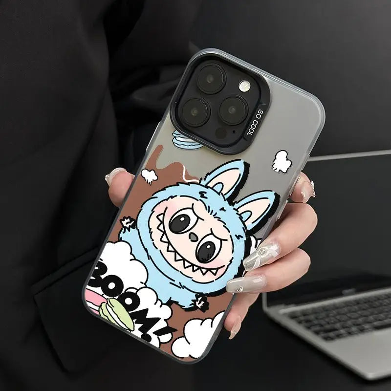 iPhone case | Cute Cartoon Labubu Fun Phone Case For iPhone 16 15 14 Shockproof Soft Bumper Cover