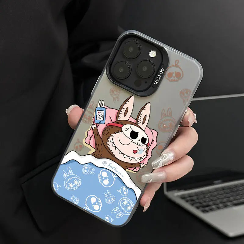 iPhone case | Cute Cartoon Labubu Fun Phone Case For iPhone 16 15 14 Shockproof Soft Bumper Cover