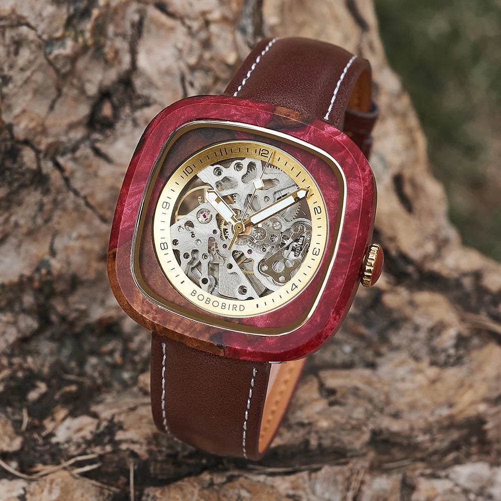 Eco Friendly Wood Mechanical Watches | Handmade Wood Automatic Men's Watch Timepieces Clock