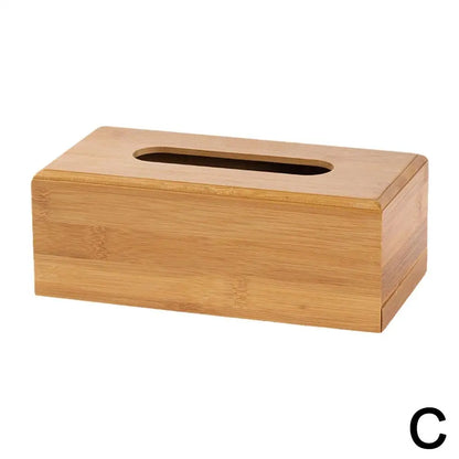 Eco friendly Bamboo Tissue Box | Creative Roll Storage Paper Box Desktop Organizer Home Office Napkin Holder Wood Table Decor