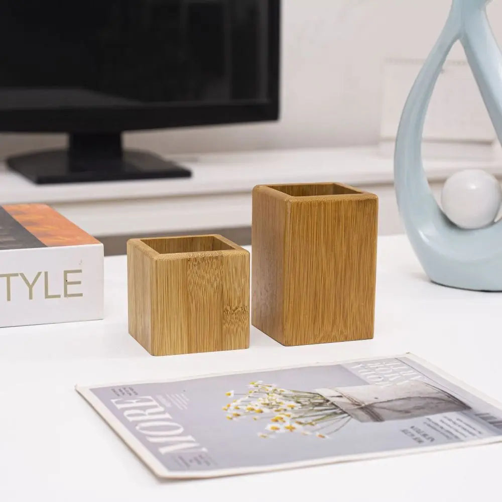 ECO - Friendly Bamboo | Stationery Multifunctional Home Study Office Bamboo Pen Holders Desktop Storage Pencil Organizer