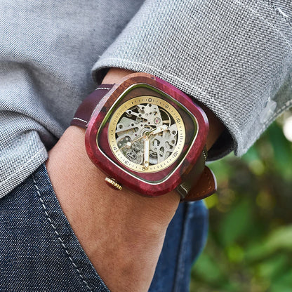 Eco Friendly Wood Mechanical Watches | Handmade Wood Automatic Men's Watch Timepieces Clock