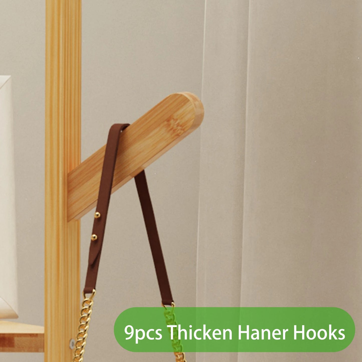 Eco - Friendly Bamboo Tree Clothes Coat Hanger Rack Garment Stand with Hooks and Shelves