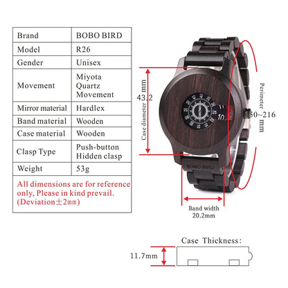 GEN Z - Men Watch Wooden Luxury Brand Quartz Wristwatches Custom Gift