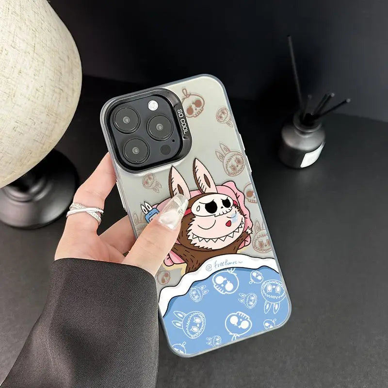 iPhone case | Cute Cartoon Labubu Fun Phone Case For iPhone 16 15 14 Shockproof Soft Bumper Cover