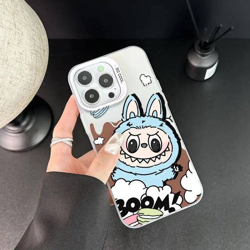 iPhone case | Cute Cartoon Labubu Fun Phone Case For iPhone 16 15 14 Shockproof Soft Bumper Cover