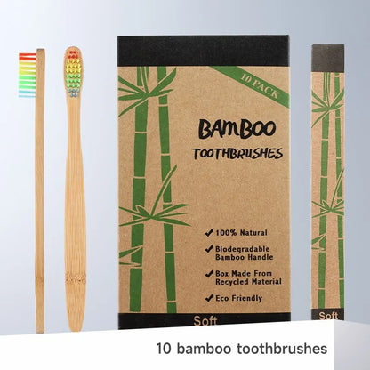 Toothbrush | Eco friendly Bamboo toothbrush set natural | pack of 10