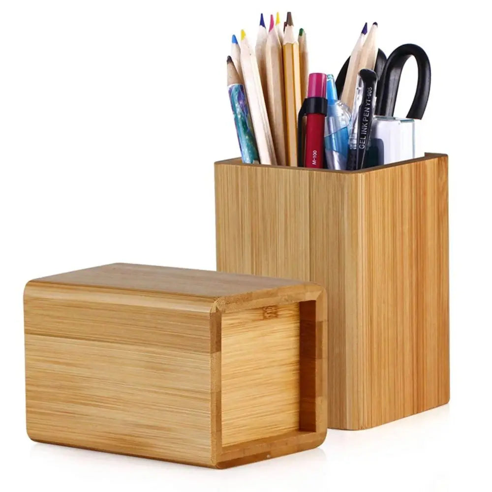 ECO - Friendly Bamboo | Stationery Multifunctional Home Study Office Bamboo Pen Holders Desktop Storage Pencil Organizer