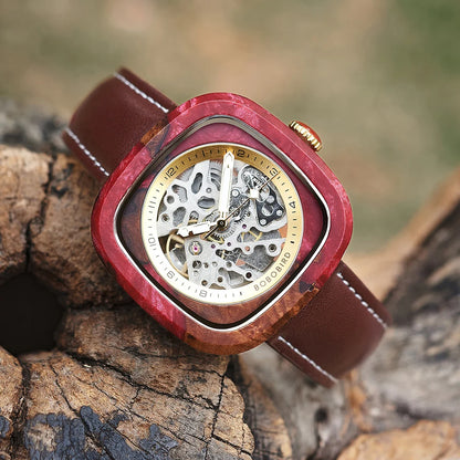 Eco Friendly Wood Mechanical Watches | Handmade Wood Automatic Men's Watch Timepieces Clock