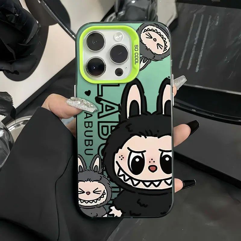 iPhone case | Cartoon Labubu Phone Case For iPhone 16 15 14 Candy Matte Shockproof Back Cover