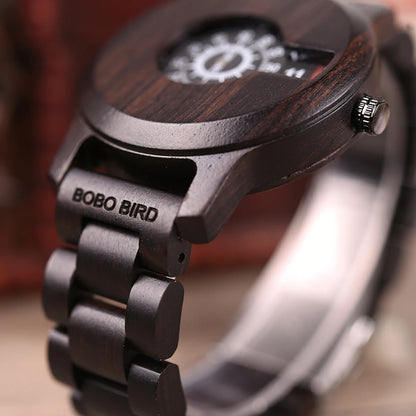 GEN Z - Men Watch Wooden Luxury Brand Quartz Wristwatches Custom Gift