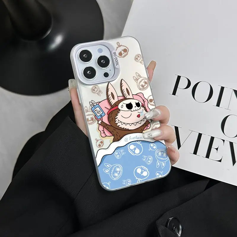 iPhone case | Cute Cartoon Labubu Fun Phone Case For iPhone 16 15 14 Shockproof Soft Bumper Cover