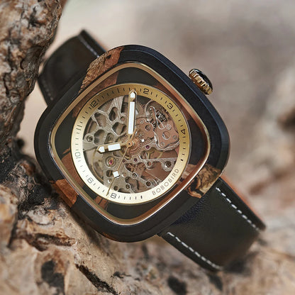 Eco Friendly Wood Mechanical Watches | Handmade Wood Automatic Men's Watch Timepieces Clock