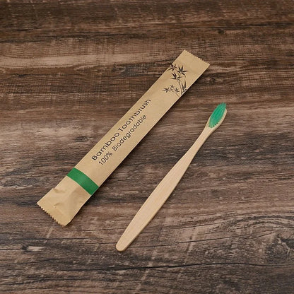 10pcs Bamboo Eco friendly Toothbrush Colorful Reusable Portable Adult Wooden Soft Tooth Brush For Home Travel